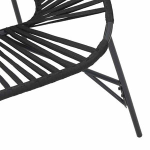 Schwarzer Ei-Form Gartenstuhl Poly Rattan