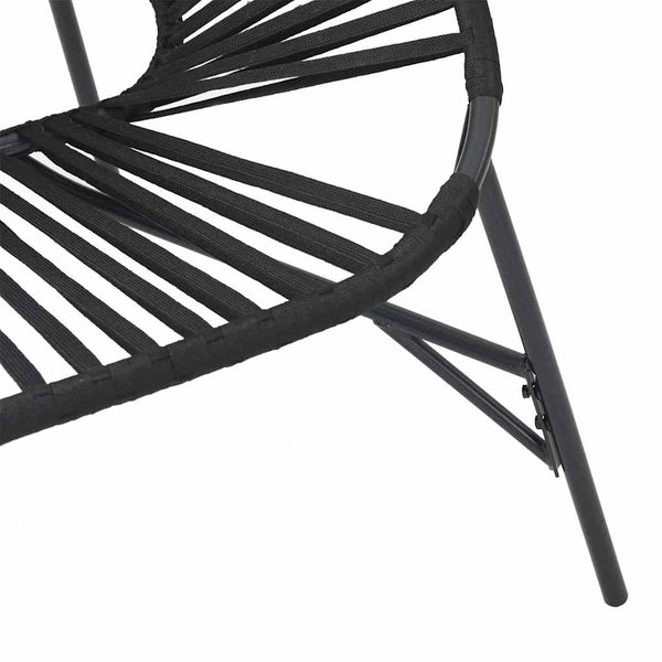 Schwarzer Ei-Form Gartenstuhl Poly Rattan