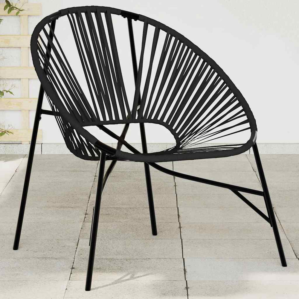 Schwarzer Ei-Form Gartenstuhl Poly Rattan