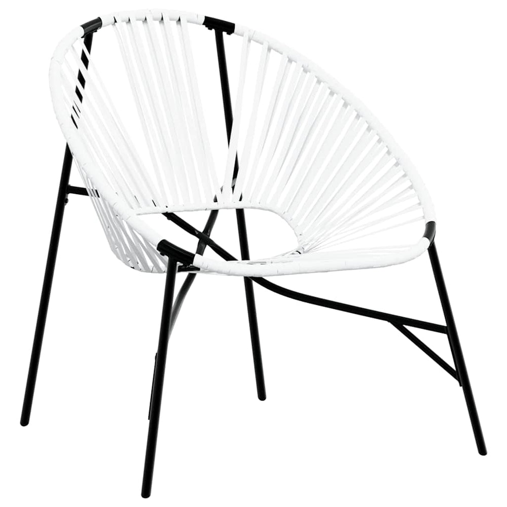 Ei-Form Gartenstuhl Schwarz/Weiß Poly Rattan