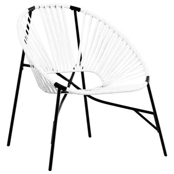 Ei-Form Gartenstuhl Schwarz/Weiß Poly Rattan