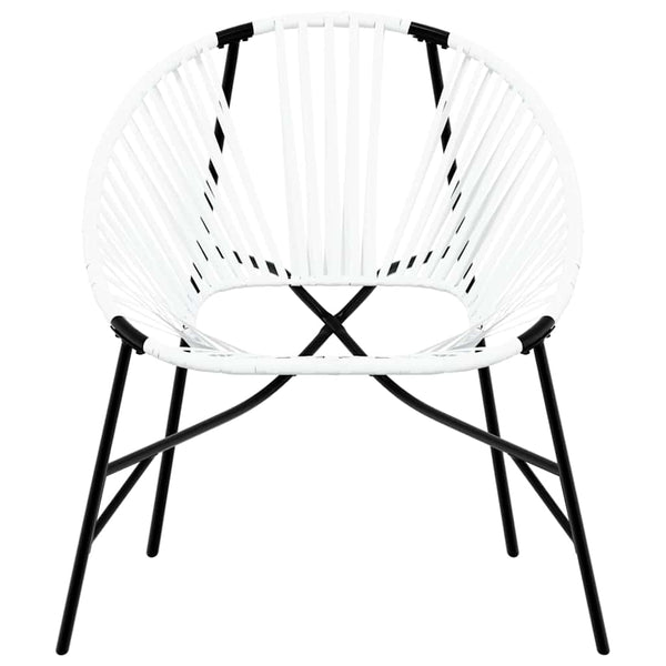 Ei-Form Gartenstuhl Schwarz/Weiß Poly Rattan