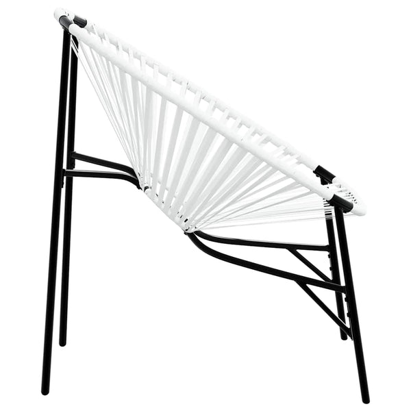 Ei-Form Gartenstuhl Schwarz/Weiß Poly Rattan