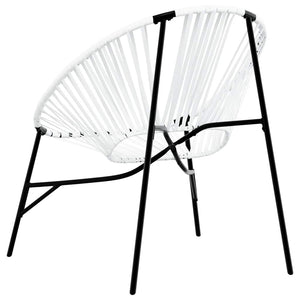 Ei-Form Gartenstuhl Schwarz/Weiß Poly Rattan
