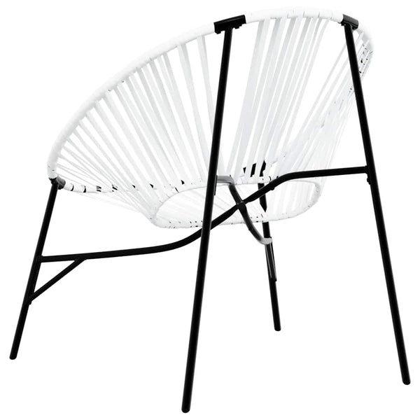 Ei-Form Gartenstuhl Schwarz/Weiß Poly Rattan