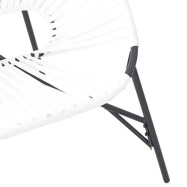 Ei-Form Gartenstuhl Schwarz/Weiß Poly Rattan