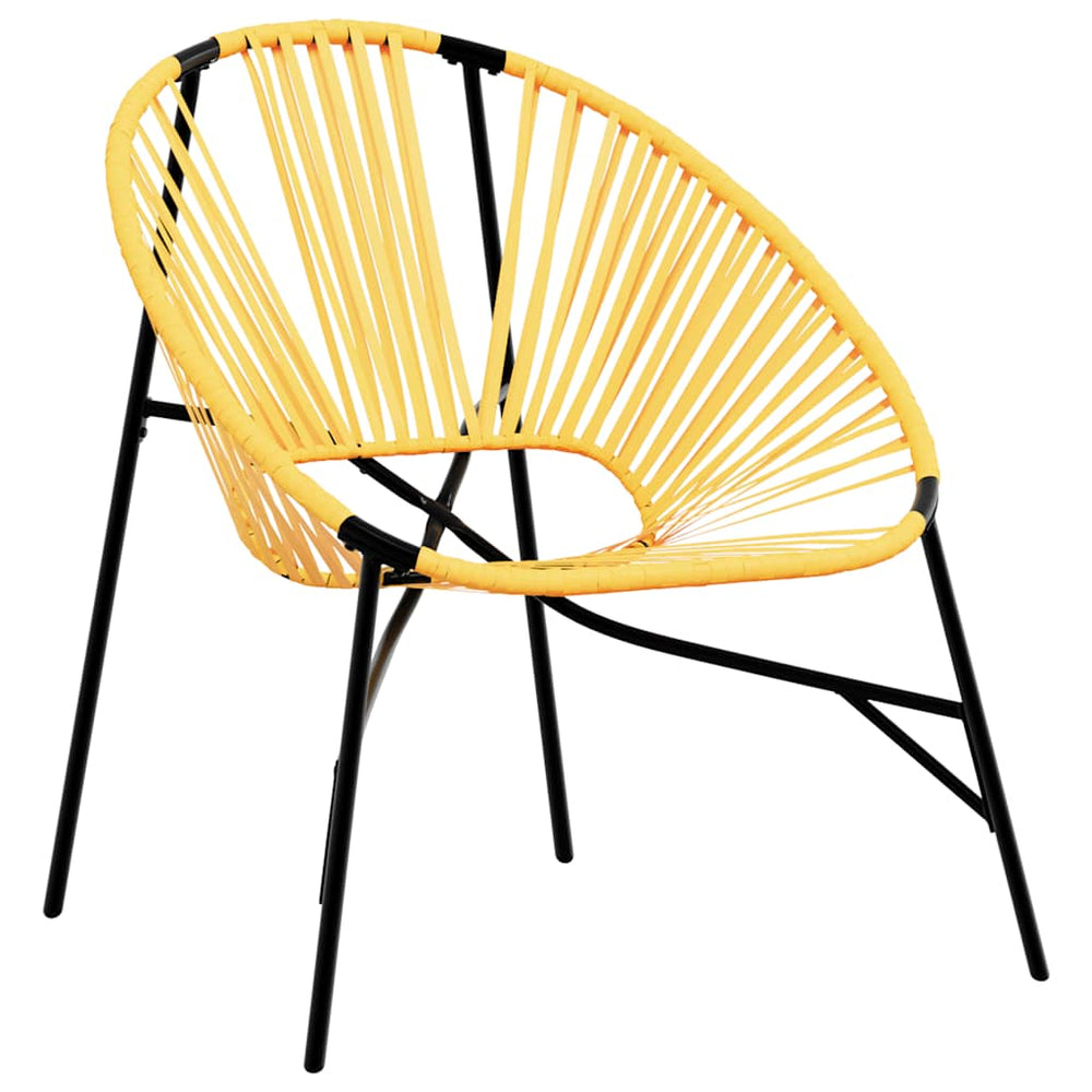 Ei-Form Gartenstuhl Schwarz Gelb Poly Rattan