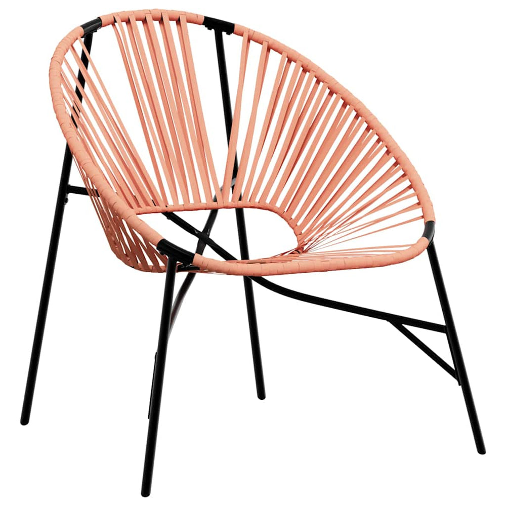 Gartenstuhl Ei-Form Schwarz Orange Poly Rattan