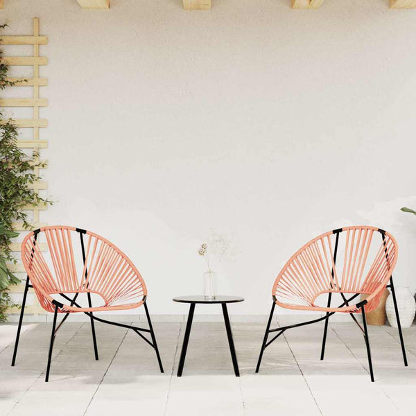 Gartenstuhl Ei-Form Schwarz Orange Poly Rattan
