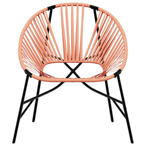 Gartenstuhl Ei-Form Schwarz Orange Poly Rattan