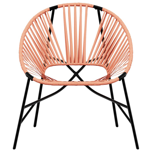 Gartenstuhl Ei-Form Schwarz Orange Poly Rattan