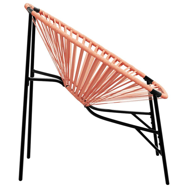 Gartenstuhl Ei-Form Schwarz Orange Poly Rattan