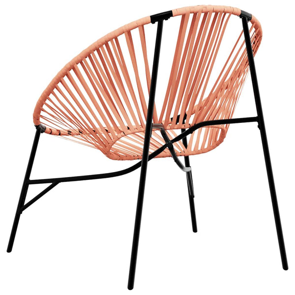 Gartenstuhl Ei-Form Schwarz Orange Poly Rattan