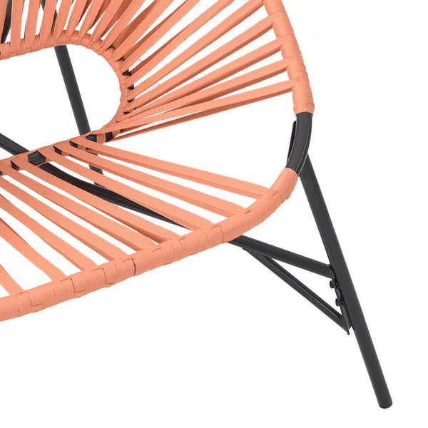 Gartenstuhl Ei-Form Schwarz Orange Poly Rattan