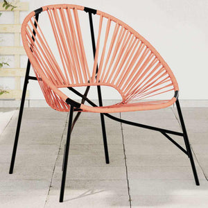 Gartenstuhl Ei-Form Schwarz Orange Poly Rattan