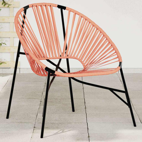 Gartenstuhl Ei-Form Schwarz Orange Poly Rattan