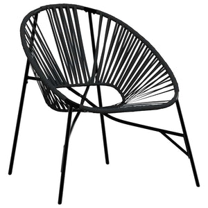 vidaXL 3-Piece Garden Chair Set Black Poly Rattan