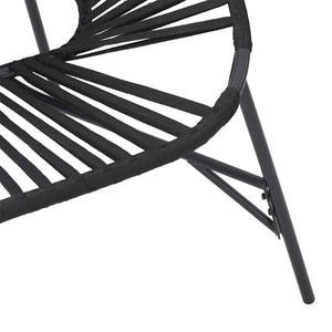 vidaXL 3-Piece Garden Chair Set Black Poly Rattan