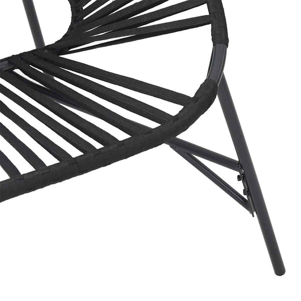 vidaXL 3-Piece Garden Chair Set Black Poly Rattan