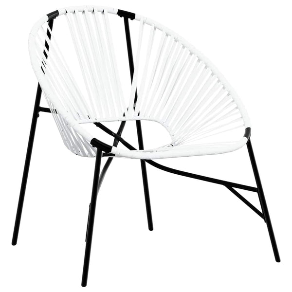 3-teiliges Gartenstuhl-Set Poly Rattan Schwarz/Weiß