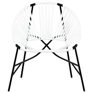 3-teiliges Gartenstuhl-Set Poly Rattan Schwarz/Weiß