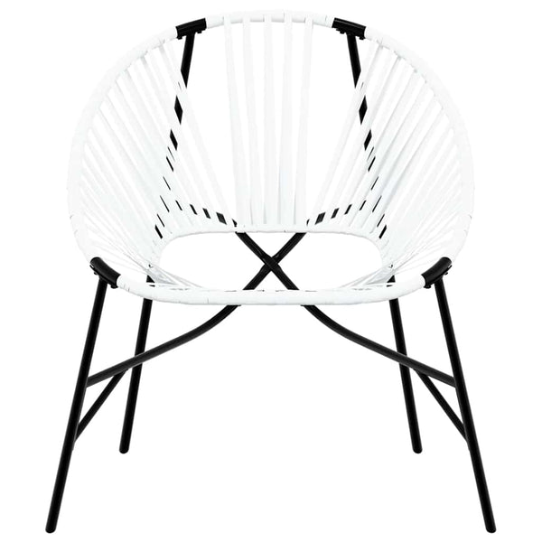 3-teiliges Gartenstuhl-Set Poly Rattan Schwarz/Weiß