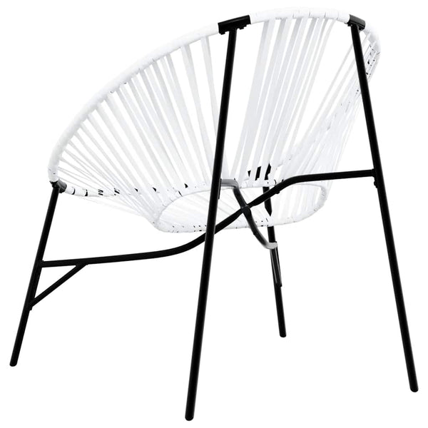 3-teiliges Gartenstuhl-Set Poly Rattan Schwarz/Weiß