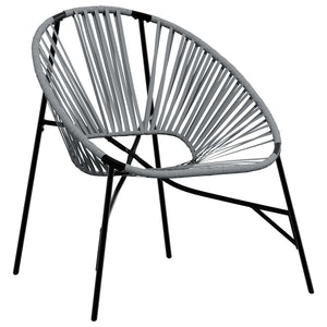 vidaXL Ensemble de 3 chaises de jardin en résine tressée Noir et gris clair