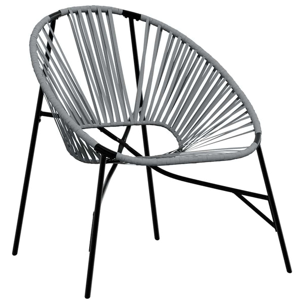vidaXL Ensemble de 3 chaises de jardin en résine tressée Noir et gris clair