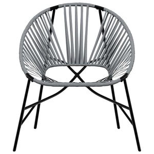 vidaXL Ensemble de 3 chaises de jardin en résine tressée Noir et gris clair