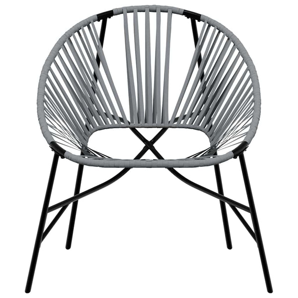 vidaXL Ensemble de 3 chaises de jardin en résine tressée Noir et gris clair