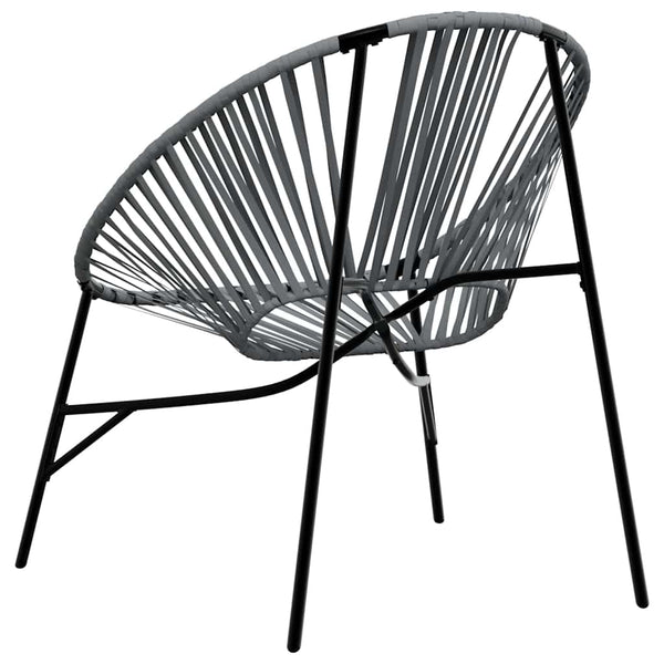 vidaXL Ensemble de 3 chaises de jardin en résine tressée Noir et gris clair