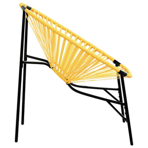 3-teiliges Gartenstuhl-Set Poly Rattan Schwarz Gelb