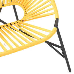 3-teiliges Gartenstuhl-Set Poly Rattan Schwarz Gelb