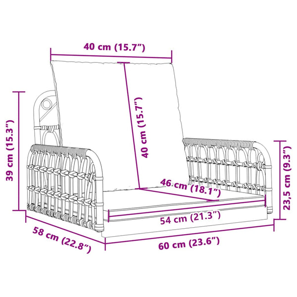 Hängesessel mit Kissen für Garten & Terrasse