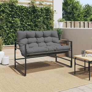 Gartenbank Anthrazit mit Kissen 113 cm