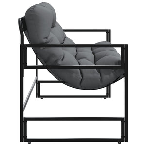 Gartenbank Anthrazit mit Kissen 113 cm