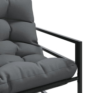 Gartenbank Anthrazit mit Kissen 113 cm