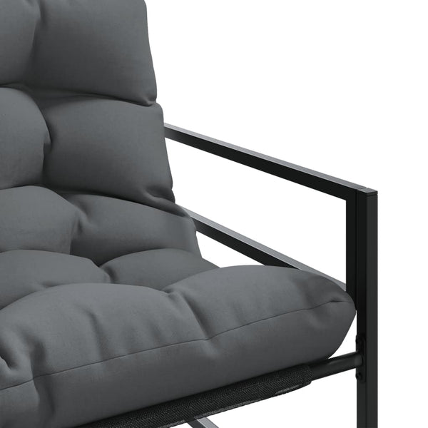 Gartenbank Anthrazit mit Kissen 113 cm