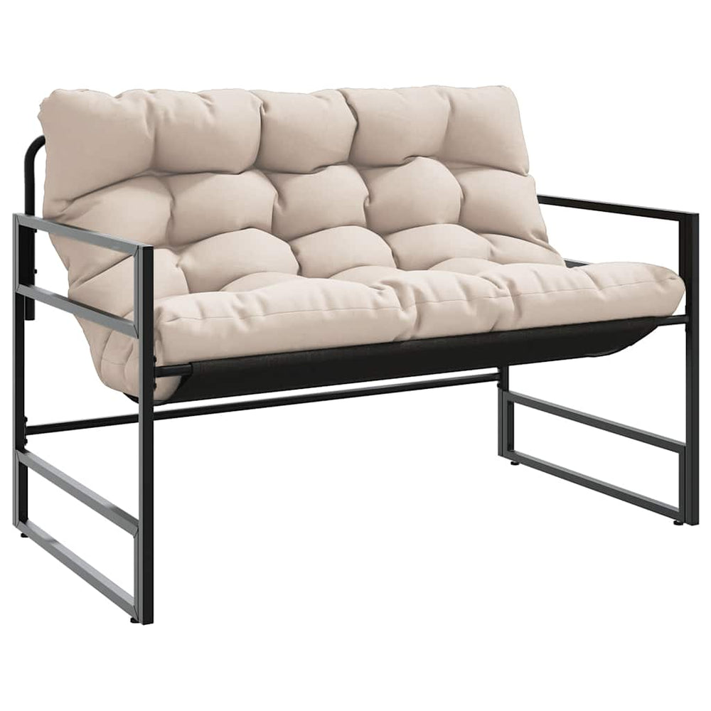 Gartenbank Taupe mit Kissen 113 cm