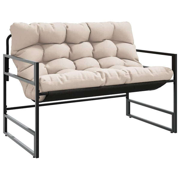 Gartenbank Taupe mit Kissen 113 cm