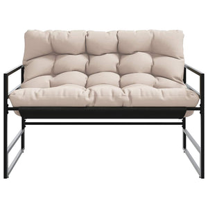 Gartenbank Taupe mit Kissen 113 cm