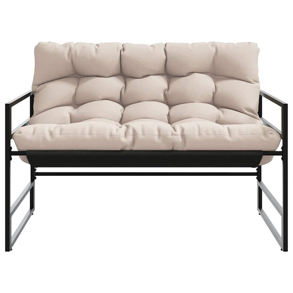 Gartenbank Taupe mit Kissen 113 cm