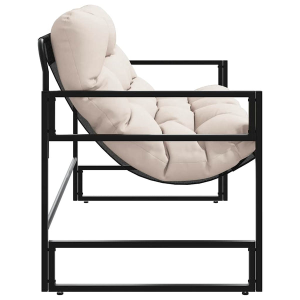 Gartenbank Taupe mit Kissen 113 cm