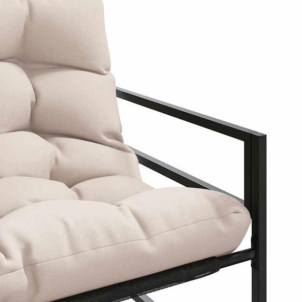 Gartenbank Taupe mit Kissen 113 cm