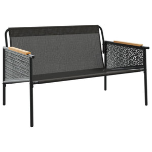Gartenbank mit Kissen, 116 cm, Schwarz
