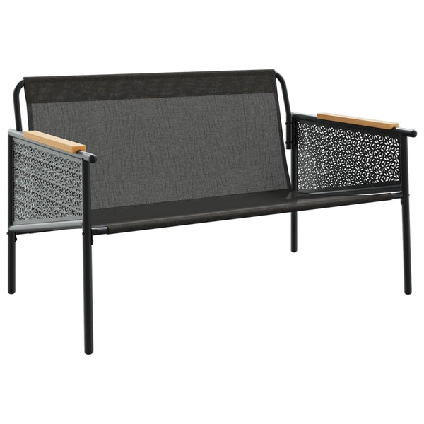 Gartenbank mit Kissen, 116 cm, Schwarz