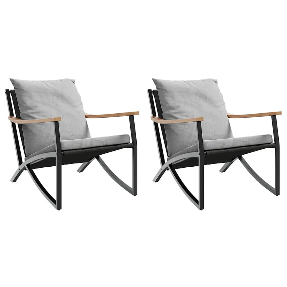 vidaXL Chaises de jardin avec coussins 2 pcs Noir Acier