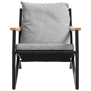 Gartenstühle mit Kissen, 2er Set, Schwarz