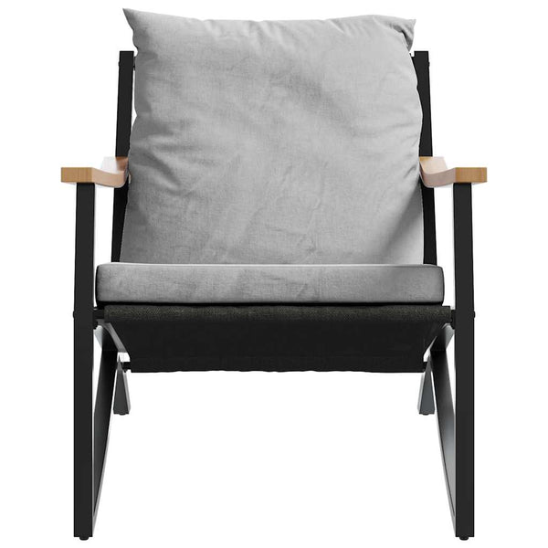 Gartenstühle mit Kissen, 2er Set, Schwarz